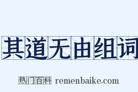 其道无由组词是什么意思的图片